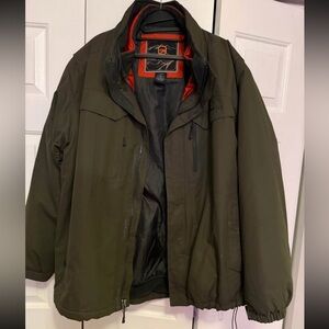 Free Country Green Military Field Jacket Weather-Resistant Insulated